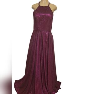 Ava Presley Halter Cutout Purple Dress Wedding Bridemaid Formal Homecoming